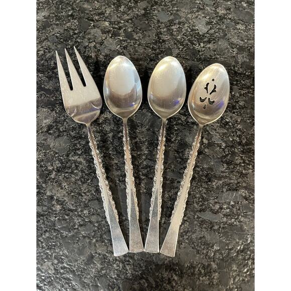 International Silver Co Deepsilver Silverplate 1971 Camille 4 Pc Hostess Set - Picture 1 of 9